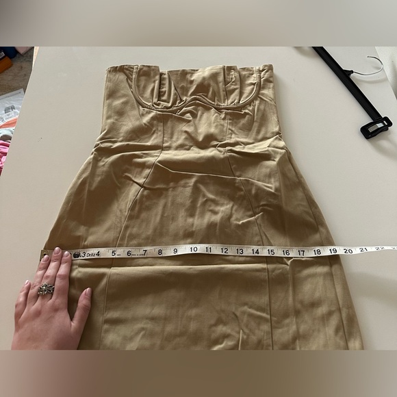 NEW House of CB Elissa Stone Tan Strapless Corset Mini Dress M D-E Plus Cup - Picture 7 of 8